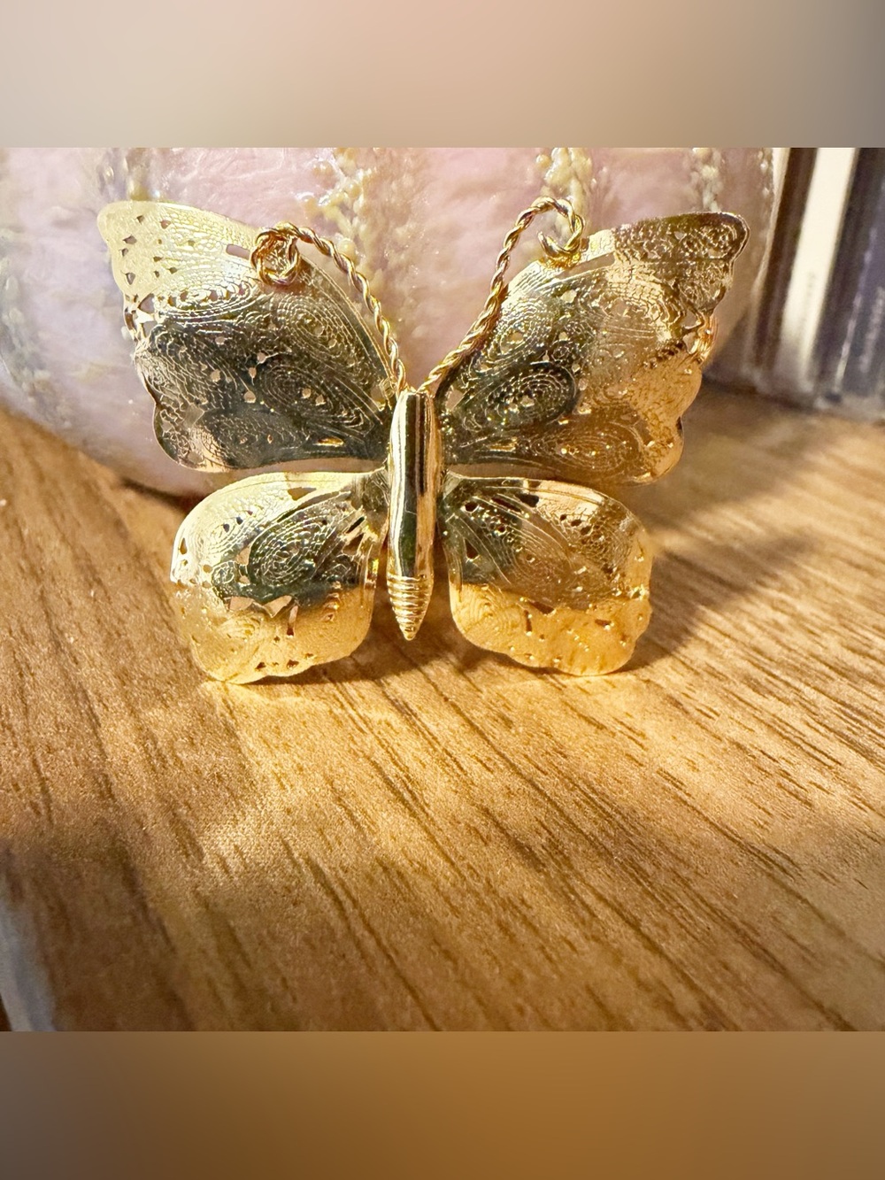 Vintage gold dainty butterfly brooch